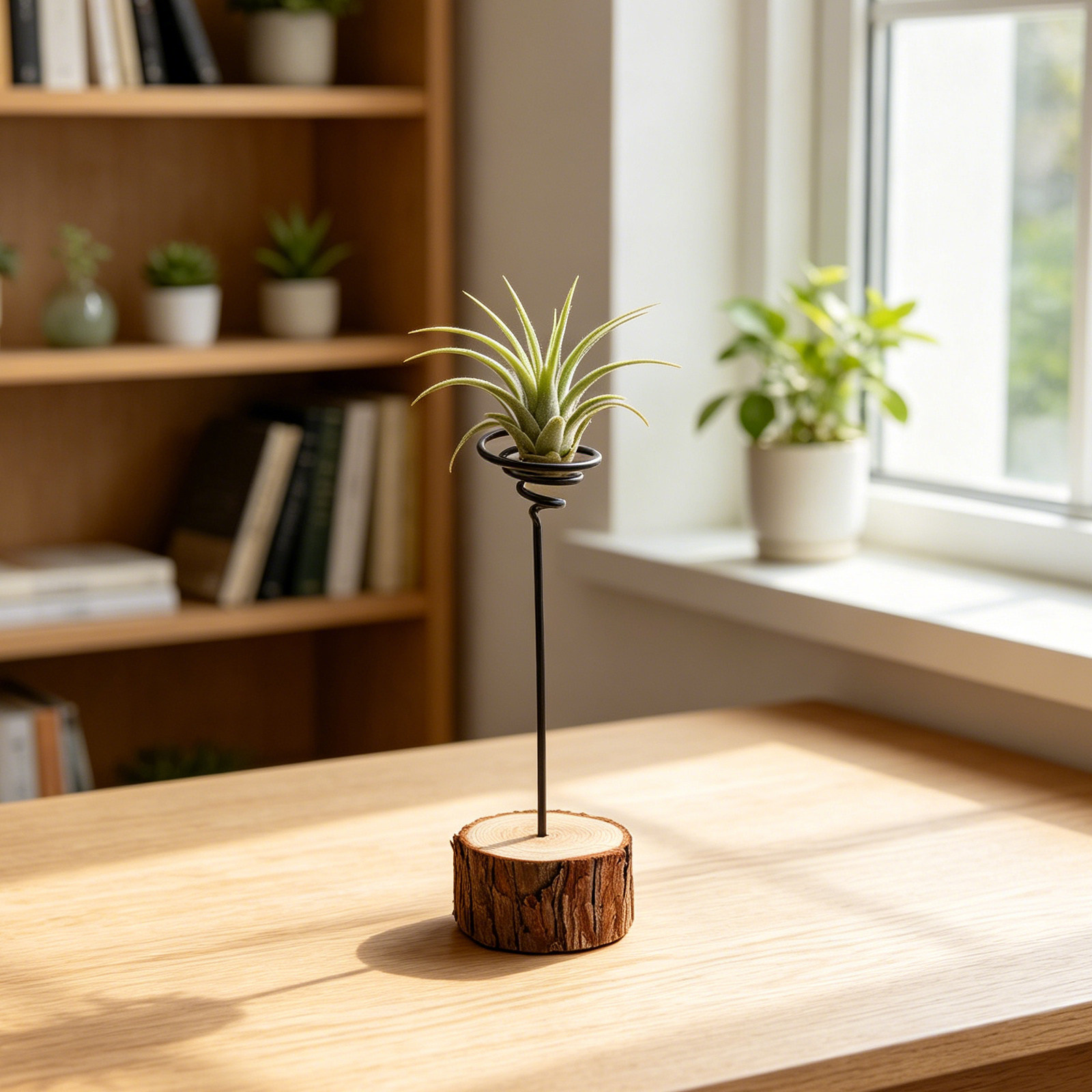 Air Plant Tillandsia - Mini Masaüstü Hava Bitkisi Tutucu, Doğal