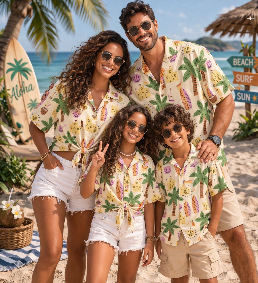 Plant Parent Free - Hawaii Çocuk Gömleği Bitki Çiçek Hindistan
