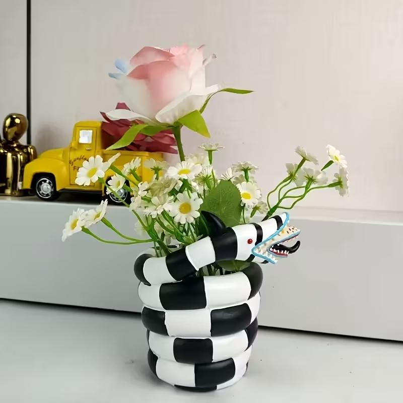 1 Adet Siyah Beyaz Yılan Şekli - Snake Plant Ceramic incelemesi ve fiyatı